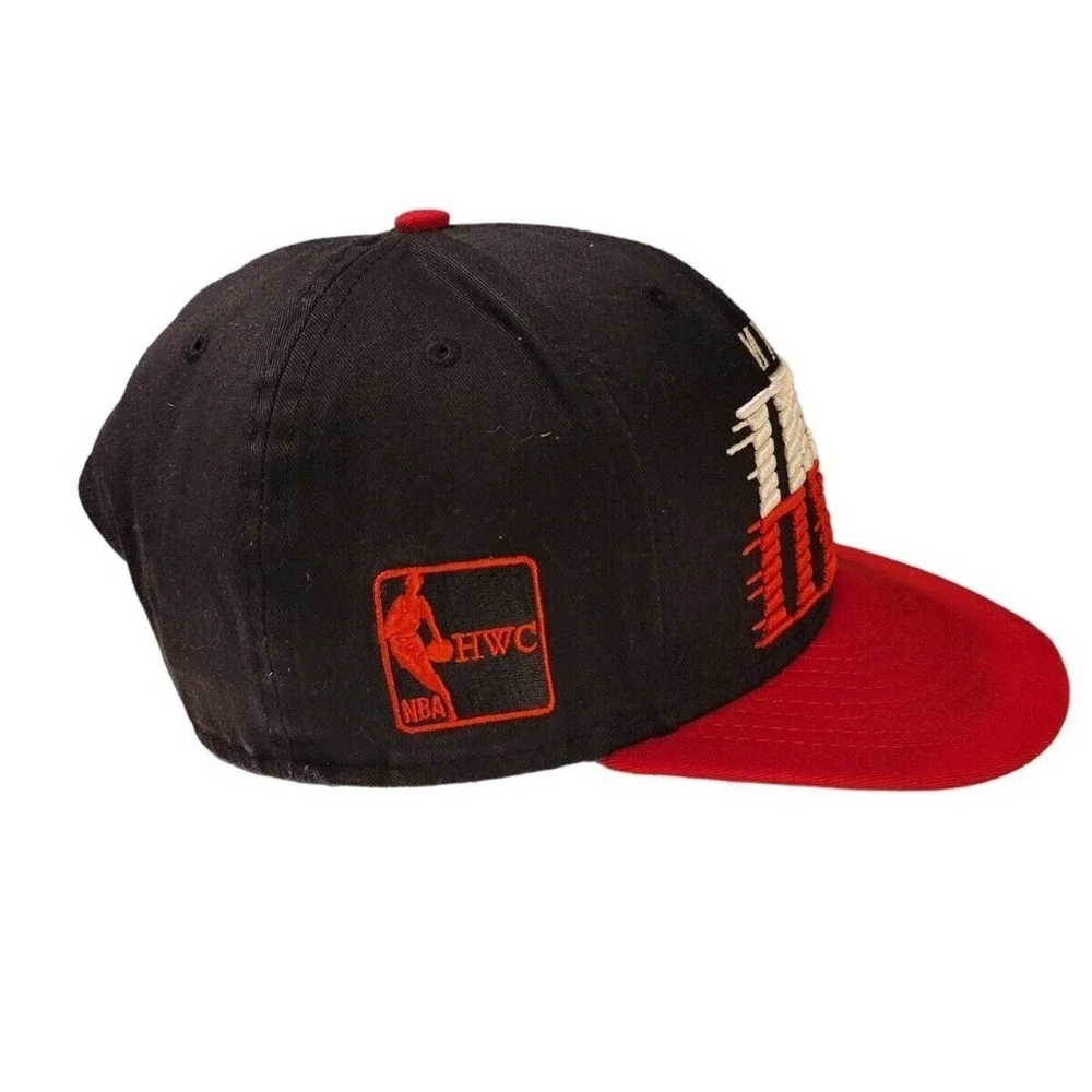 Miami Heat NBA Hardwood Classic New Era 9Fifty Black Red Snapback Cap Hat